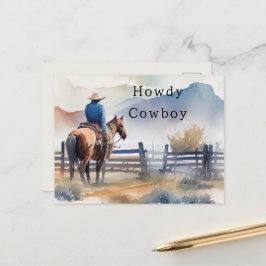 Hur Cowboy Häst Vykort