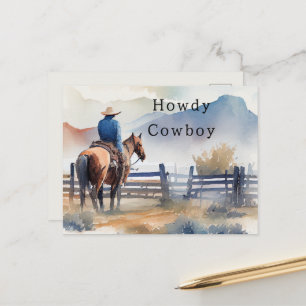 Hur Cowboy Häst Vykort