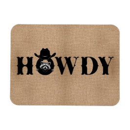 Hur Cowboy Tvättbjörn Rolig Frys Magnet