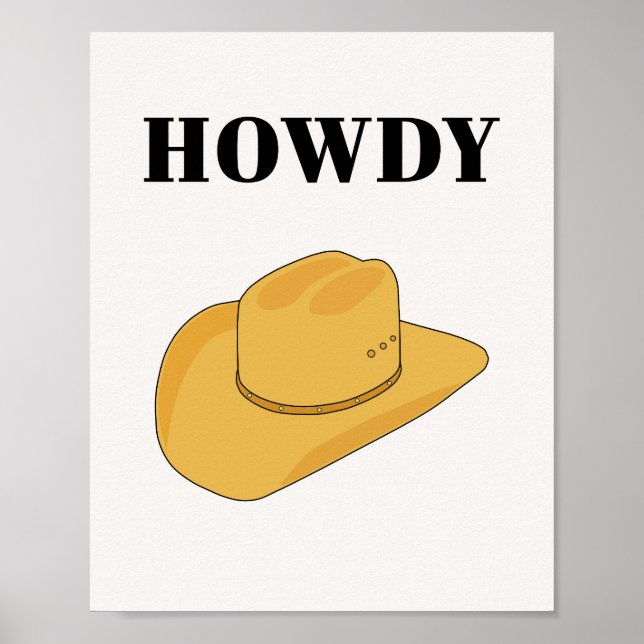 Hur Cowboyhatt Gul Poster (Framsidan)