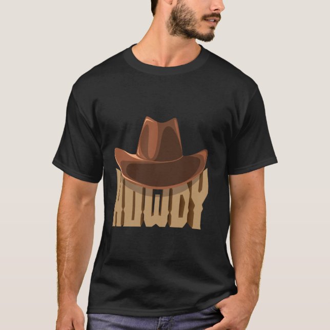 Hur Cowboyhatt Västerländskt Statement T Shirt (Framsida)