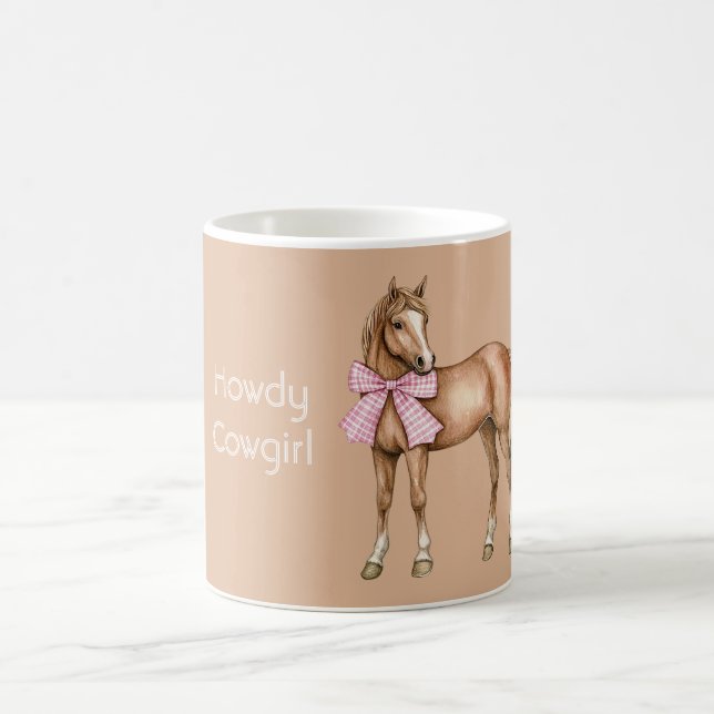 Hur Cowgirl Häst Rosa Slinga Kaffemugg (Center)