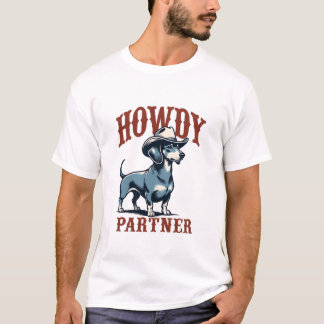 Hur dachshund cowboy t shirt