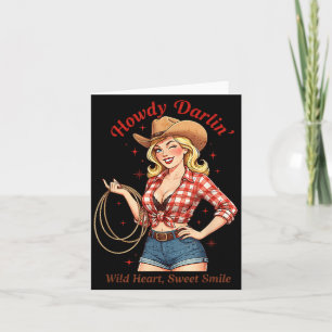 Hur dårli cowgirl mors dag västern retro kort