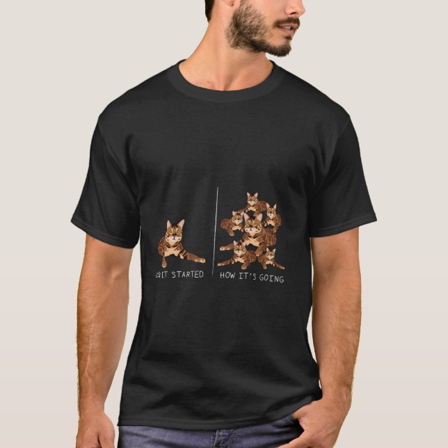 Hur det började att gå till bengalkatten Long Slee T Shirt (Framsida)