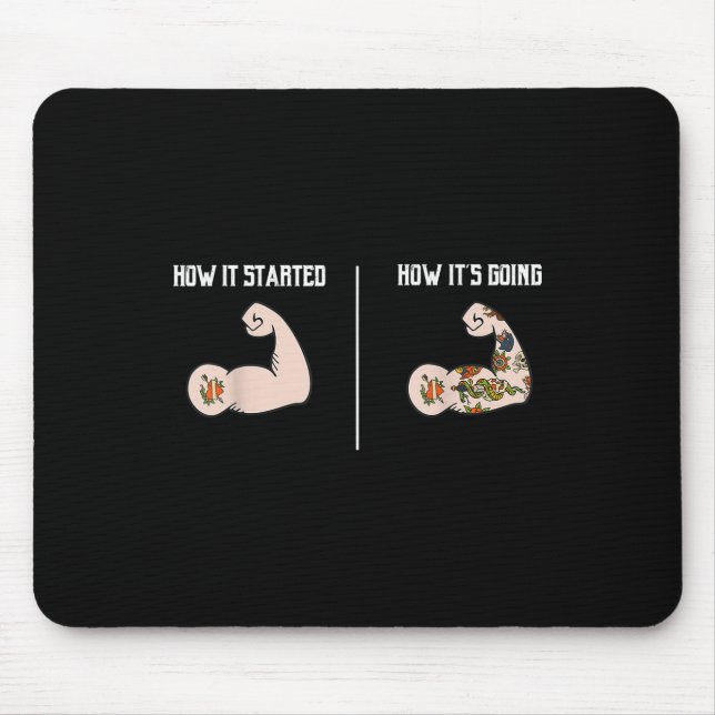 Hur det startade _ Tattoo Älskare Skirts Meme Pun- Musmatta (Framsidan)