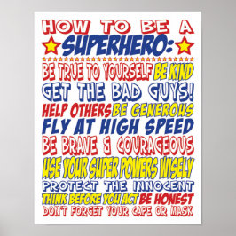 Hur du är en superhjälte-utskrift poster