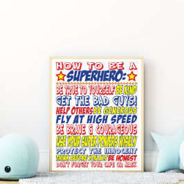 Hur du är en superhjälte-utskrift poster
