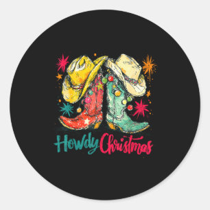 Hur du Christmas Xmas Cowboy Stövlar Western Pyjam Runt Klistermärke