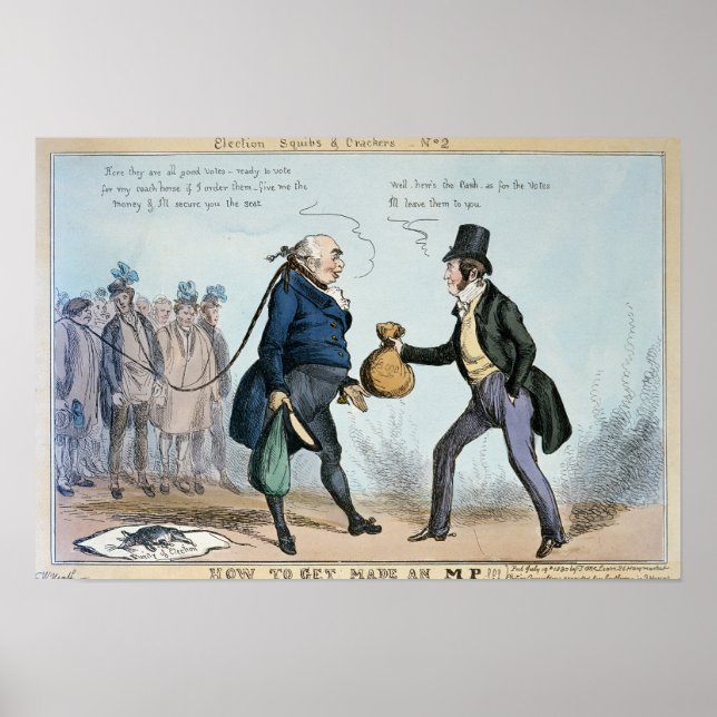Hur du får en parlamentsledamot, 19 juli 1830 poster (Framsidan)