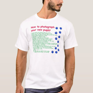 Hur du fotograferar din nya valp tee shirt