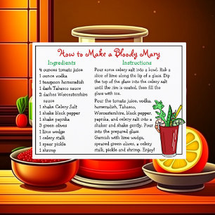 Hur du gör ett Bloody Mary Recept Card Vykort