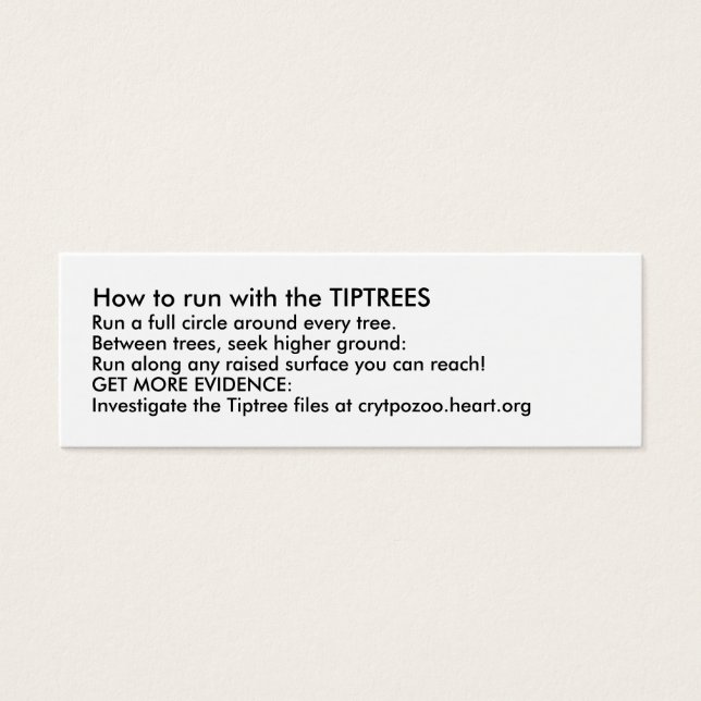 Hur du gör springa med TIPTREES Litet Visitkort (Framsidan)