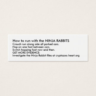 Hur du ska springa med NINJA RABBITS Litet Visitkort