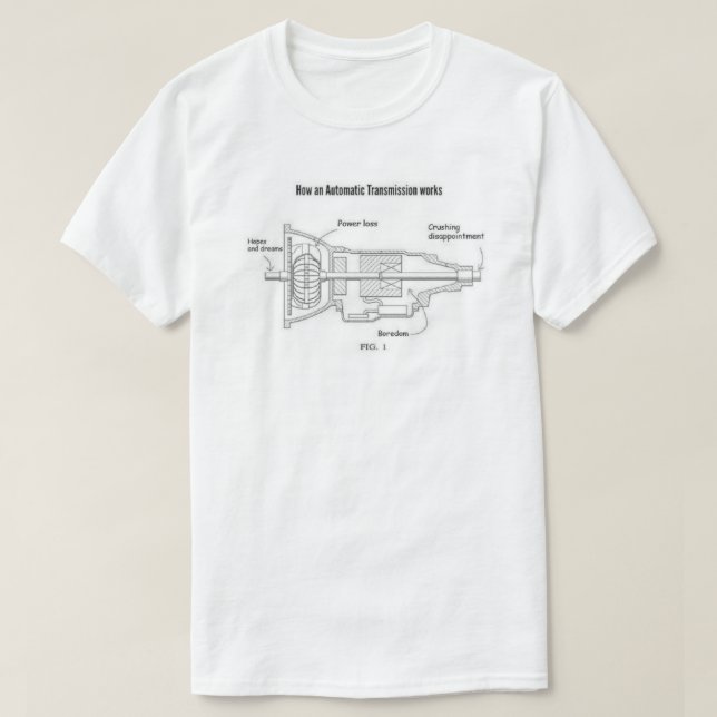 Hur en automatisk överföring fungerar tee shirt (Design framsida)