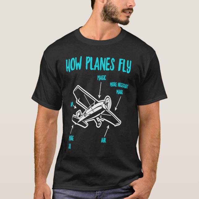 Hur Flygplan Fly Aviation RC Flygplan Pilot T Shirt (Framsida)