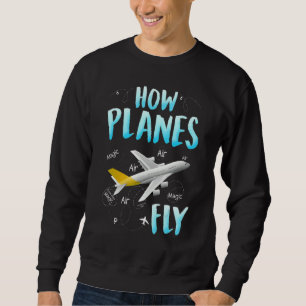 Hur flygplan flyger Cool flygingenjör Ingenjörsve Lång Ärmad Tröja