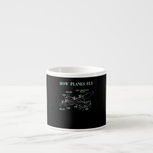 Hur flygplan flyger rolig flygingenjör pilotgåva espressomugg