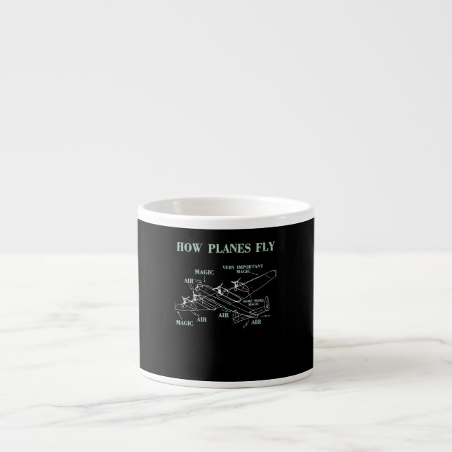Hur flygplan flyger rolig flygingenjör pilotgåva espressomugg (Framsidan)