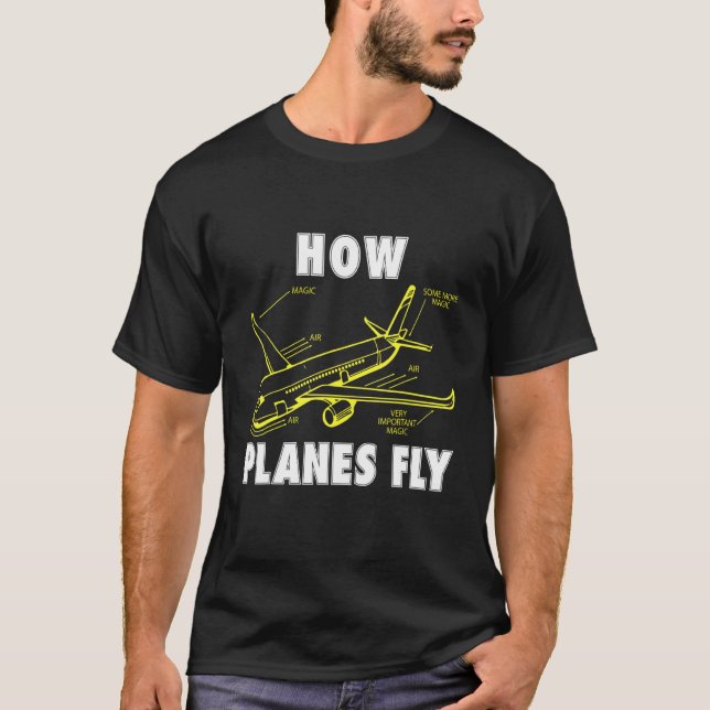 Hur Flygplan flyget Rc Flygplan Aerospace Pilot T Shirt (Framsida)