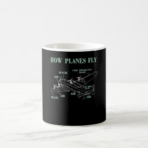 Hur Flygplan flyter fly Aerospace Ingenjör Pilot G Magisk Mugg