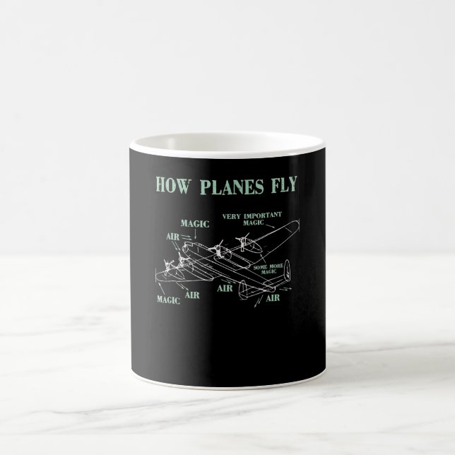Hur Flygplan flyter fly Aerospace Ingenjör Pilot G Magisk Mugg (Center)