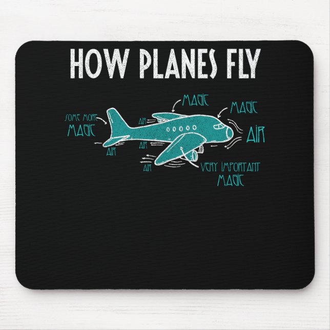 Hur Flygplan flyter fly Funny Aerospace Engineerin Musmatta (Framsidan)