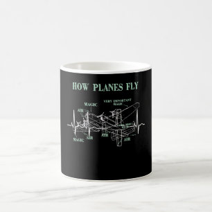 Hur Flygplan flyter fly Funny Aerospace Ingenjör Kaffemugg
