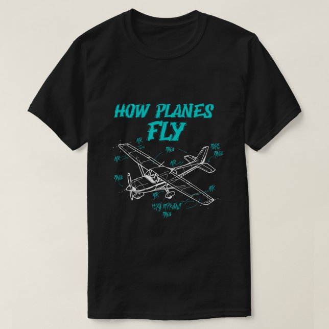 Hur Flygplan flyter flygplansflygets magiska flygp T Shirt (Design framsida)