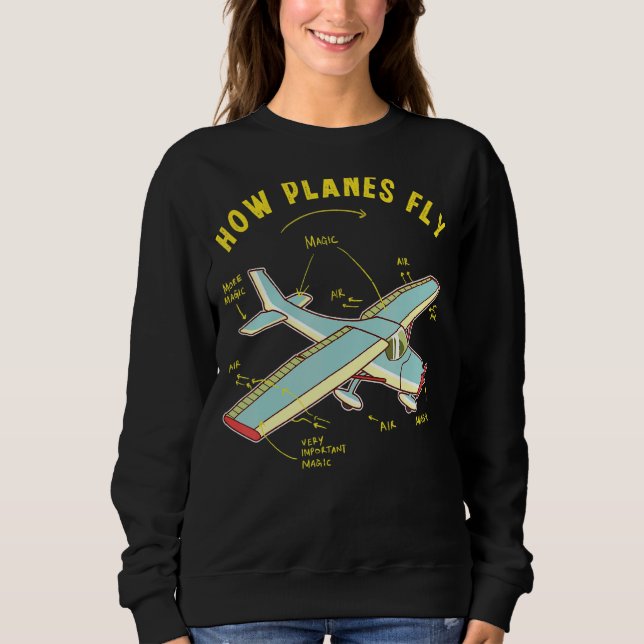 Hur Flygplan flyter i Ingenjör-flygteknik i Fläkt T Shirt (Framsida)