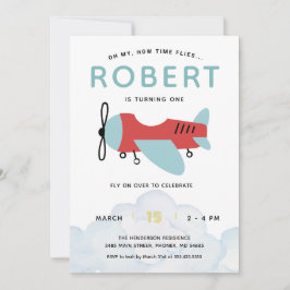 Hur flygplanet flyger födelsedag, modern Flygplan Inbjudningar