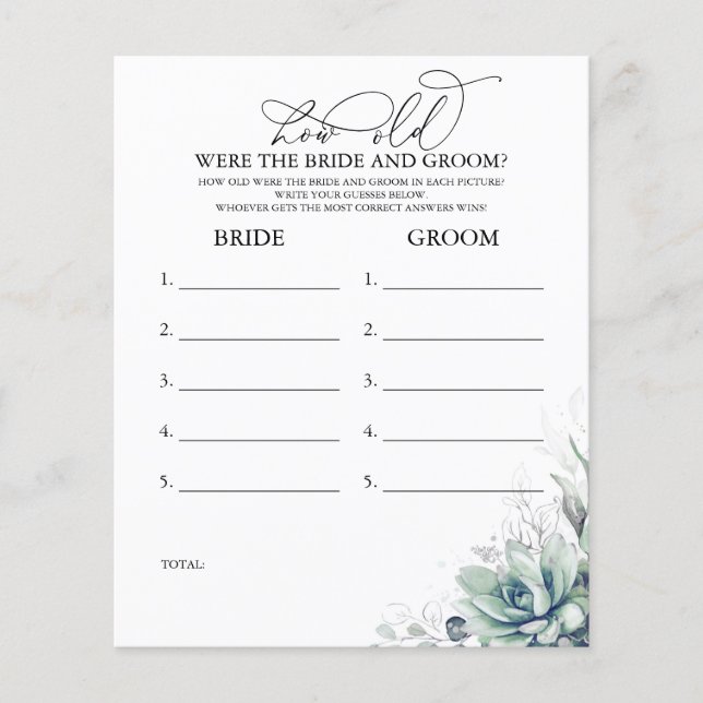 Hur gamla var bruden och brudgummen Lek (Framsida)