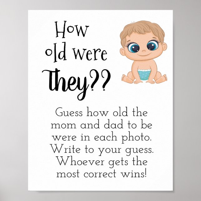 Hur gamla var de? Bebis Pojke Poster (Framsidan)