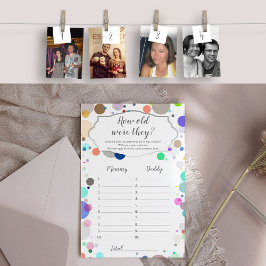Hur gamla var de, gissa ålder Baby Shower Game?
