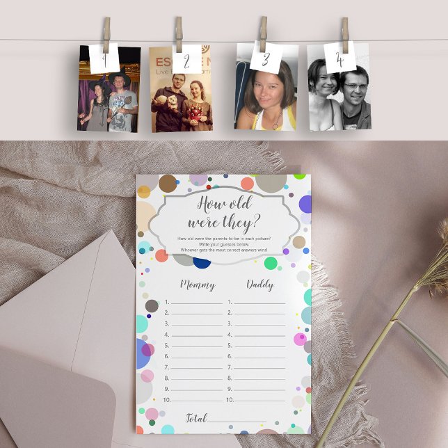 Hur gamla var de, gissa ålder Baby Shower Game? (How old were they?)