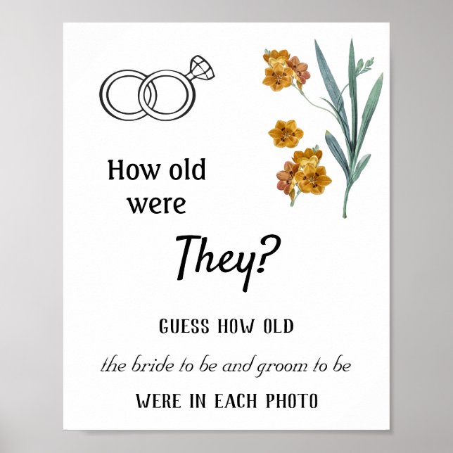 Hur gamla var de? Orange Flowers Poster (Framsidan)