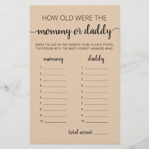 Hur gamla var de som spelade Baby Shower party-spe