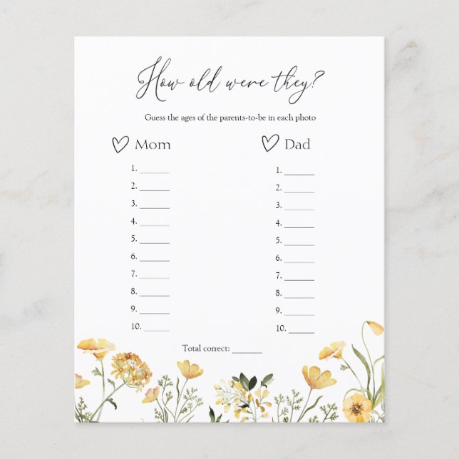 Hur gamla var de vildblommans babyskor? (Framsida)