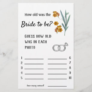 Hur gammal var Bride? Blommor - SpelFlyer Flygblad