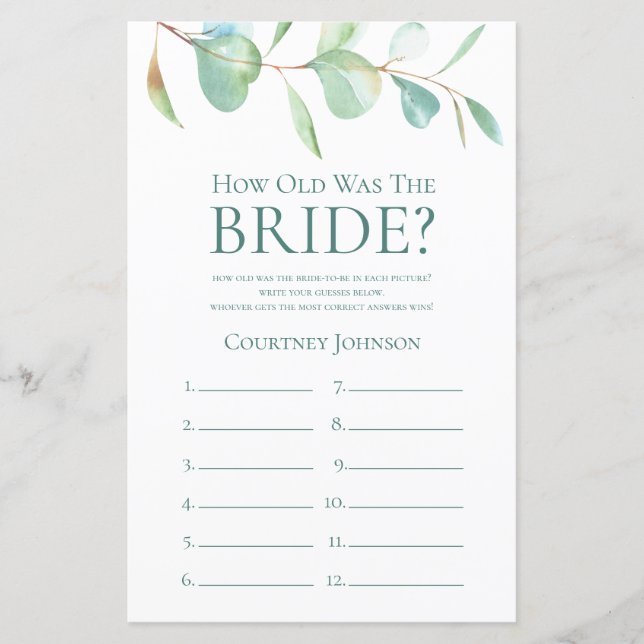 Hur gammal var Bride Eucalyptus? (Framsida)