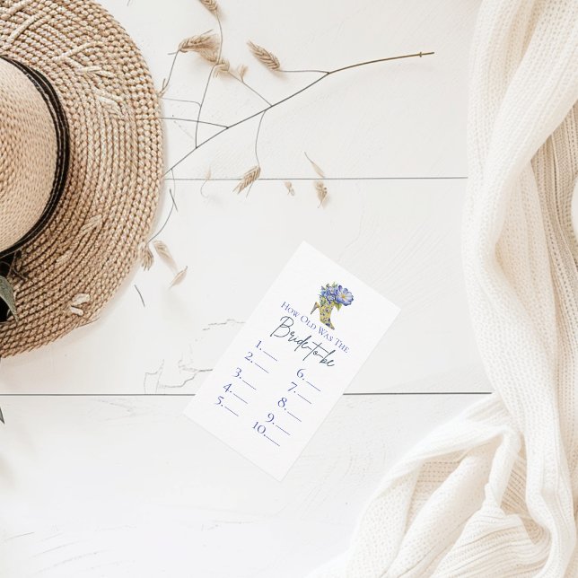 Hur gammal var den blivande bruden Bröllopsdusche- Tilläggskort (Skapare uppladdad)