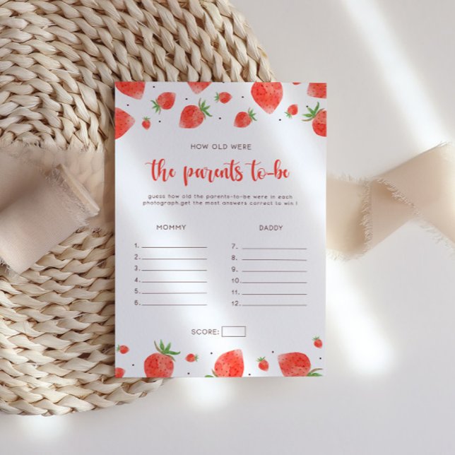 Hur gammal var föräldrarna, Berry Sweet Baby Showe Inbjudningar (Skapare uppladdad)