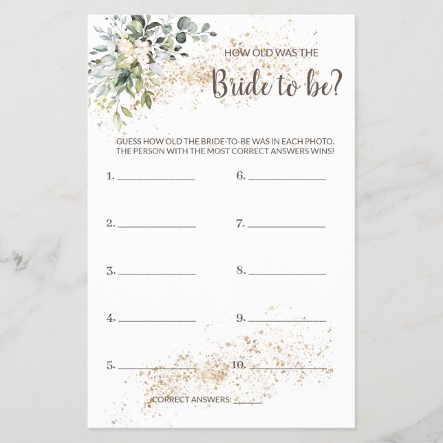 Hur gammal var Herbal Shower Game Card Flyer (Framsidan)