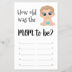 Hur gammal var Mamma? Bebis Pojke Flygblad