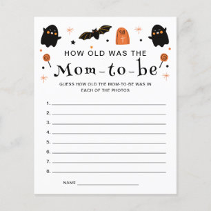 Hur gammal var mamman Halloween Baby Shower Game