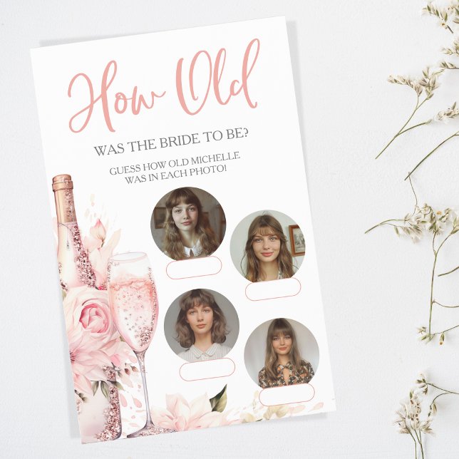Hur gammal var Möhippa Party-spelets Rosa? (petals and prosecco bridal shower party game)