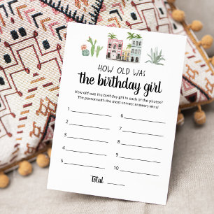 Hur gammalt var Birthday-flickans spelkort Inbjudningar