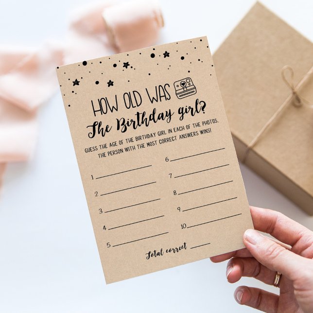 Hur gammalt var Birthday Girl Födelsedagsfest Card Inbjudningar (Skapare uppladdad)