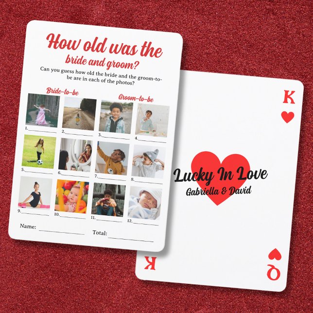 Hur gammalt var brickan- och groomfotospelet? kort (How Old Was The Bride And Groom Photo Shower Game Card)