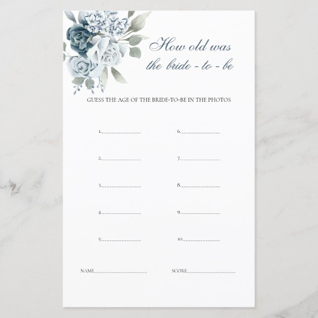 Hur gammalt var Bride Blommigt-spelet? (Framsida)